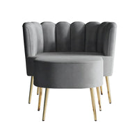 Fauteuil d'appoint rembourré en velours luxueux CraftPorch avec tabouret