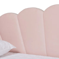Lit de repos moderne Timila en velours capitonné - Rose clair