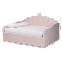 Lit de repos moderne Timila en velours capitonné - Rose clair