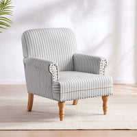 Fauteuil d'appoint rembourré en lin avec pieds pour salon