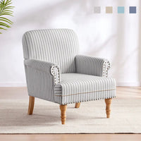 Fauteuil d'appoint rembourré en lin avec pieds pour salon