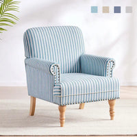 Fauteuil d'appoint rembourré en lin avec pieds pour salon