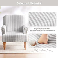 Fauteuil d'appoint rembourré en lin avec pieds pour salon