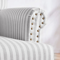 Fauteuil d'appoint rembourré en lin avec pieds pour salon