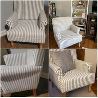 Fauteuil d'appoint rembourré en lin avec pieds pour salon