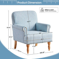 Fauteuil d'appoint rembourré en lin avec pieds pour salon