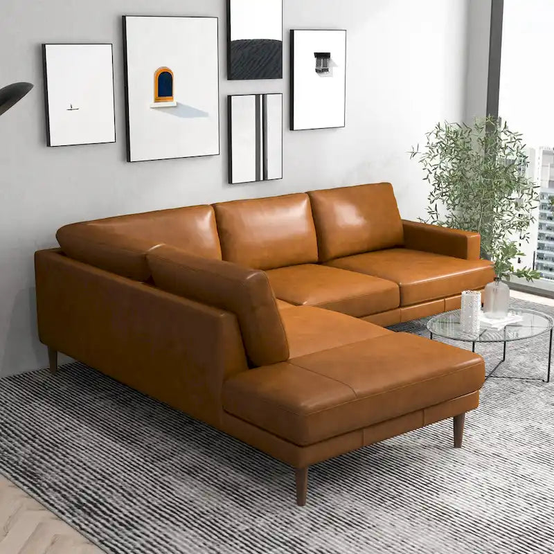 Harman Canapé sectionnel d'angle moderne en tissu pour salon