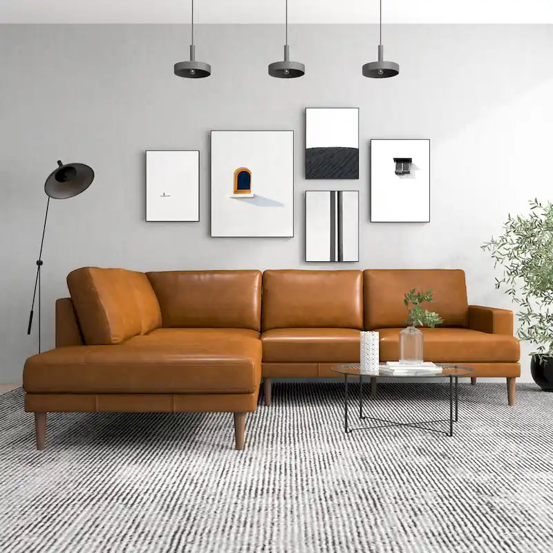 Harman Canapé sectionnel d'angle moderne en tissu pour salon