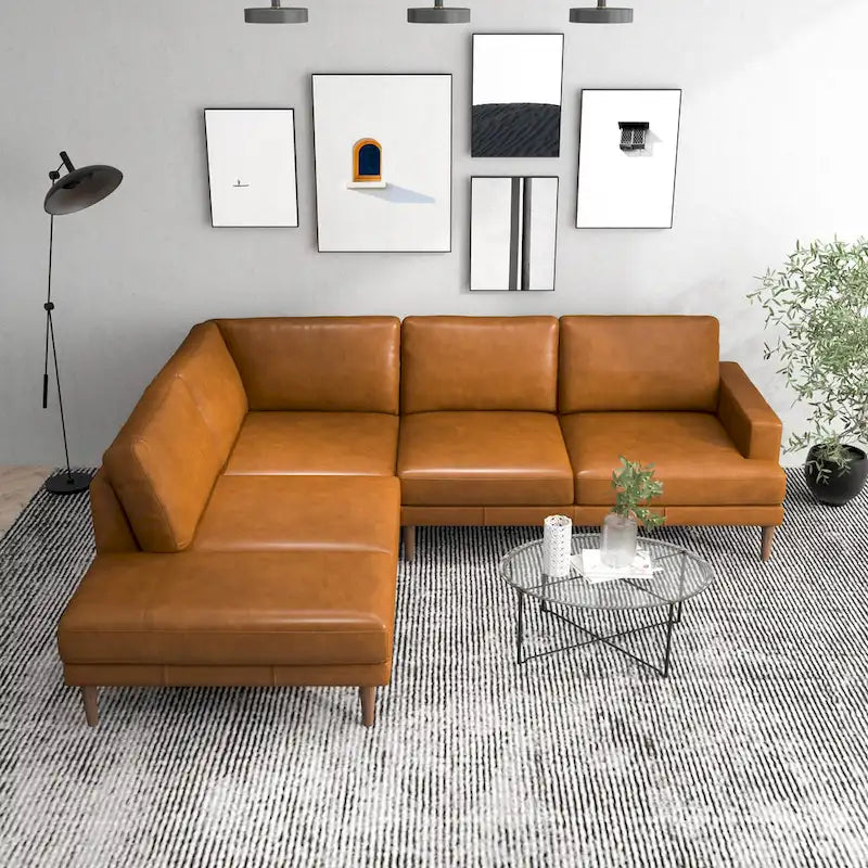 Harman Canapé sectionnel d'angle moderne en tissu pour salon