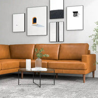 Harman Canapé sectionnel d'angle moderne en tissu pour salon