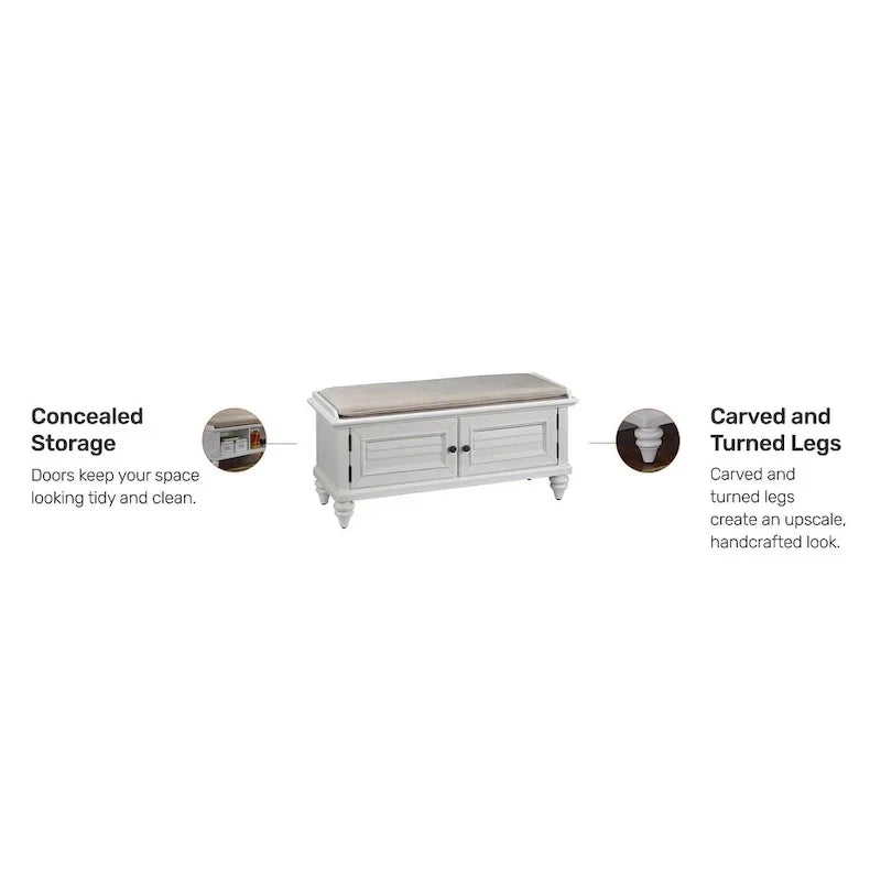 Banc de rangement rembourré Bermuda par Homestyles