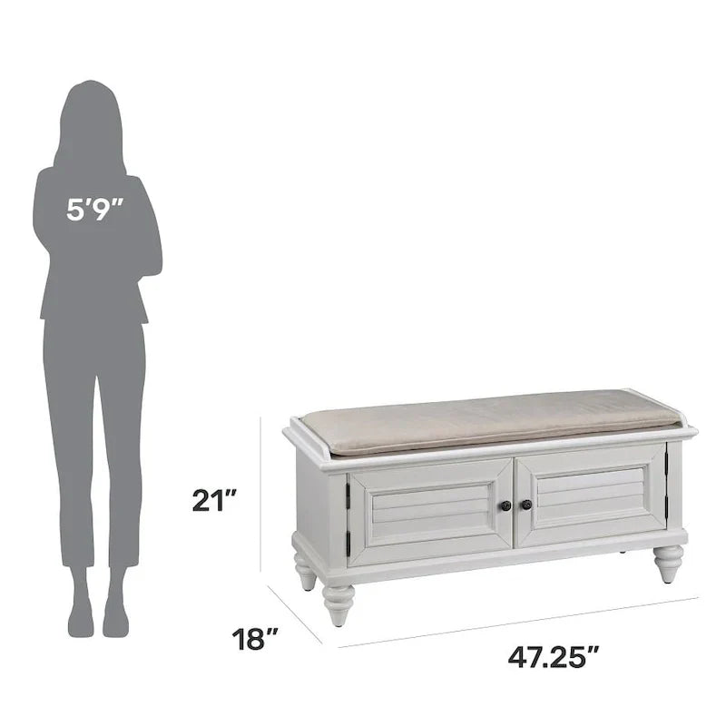 Banc de rangement rembourré Bermuda par Homestyles