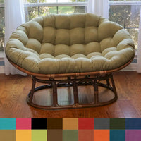 Fauteuil Papasan Double avec Coussin en Microsuède