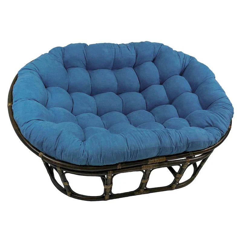Fauteuil Papasan Double avec Coussin en Microsuède