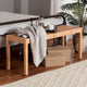 Banc d'appoint Abelia en rotin naturel et bois d'acajou de style bohème moderne