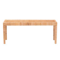 Banc d'appoint Abelia en rotin naturel et bois d'acajou de style bohème moderne