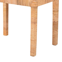 Banc d'appoint Abelia en rotin naturel et bois d'acajou de style bohème moderne
