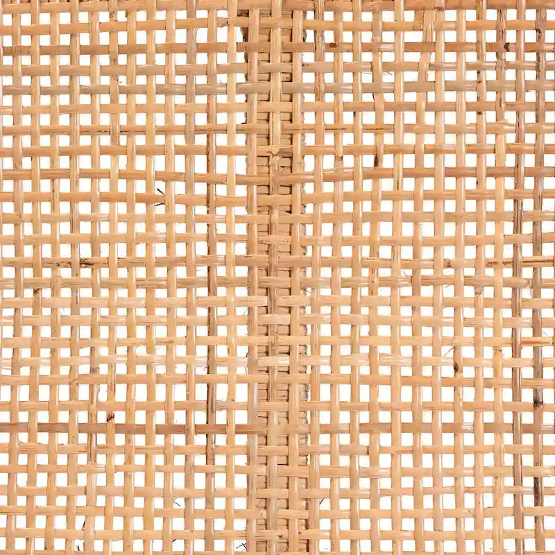 Banc d'appoint Abelia en rotin naturel et bois d'acajou de style bohème moderne