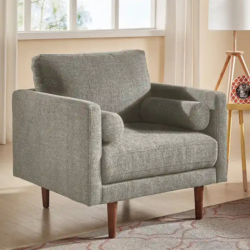 Chaise à pieds fuselés de style Mid-Century Oana avec coussins par iNSPIRE Q Modern