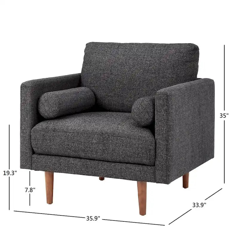 Chaise à pieds fuselés de style Mid-Century Oana avec coussins par iNSPIRE Q Modern