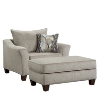 Ensemble fauteuil d'appoint et ottoman contemporains en tissu Camero de Roundhill Furniture