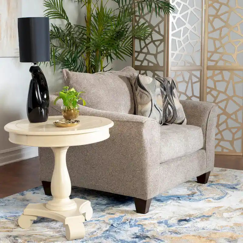 Ensemble fauteuil d'appoint et ottoman contemporains en tissu Camero de Roundhill Furniture