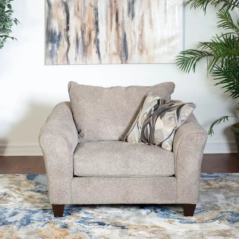 Ensemble fauteuil d'appoint et ottoman contemporains en tissu Camero de Roundhill Furniture