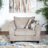 Ensemble fauteuil d'appoint et ottoman contemporains en tissu Camero de Roundhill Furniture