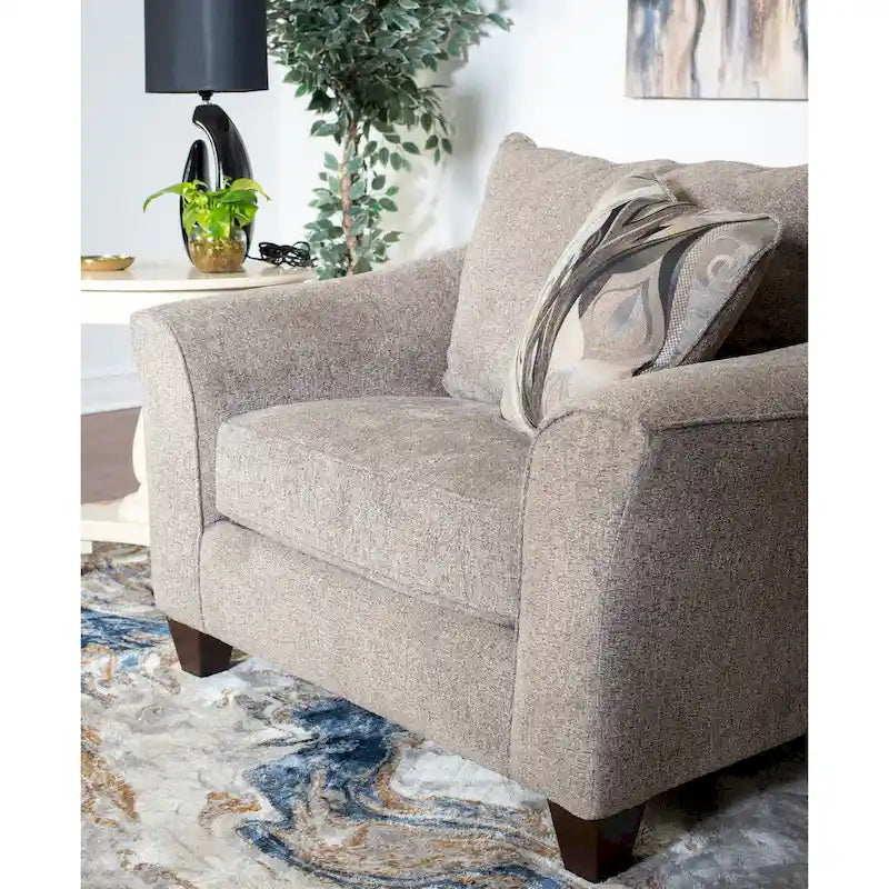 Ensemble fauteuil d'appoint et ottoman contemporains en tissu Camero de Roundhill Furniture