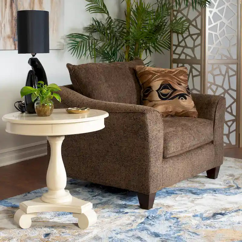 Ensemble fauteuil d'appoint et ottoman contemporains en tissu Camero de Roundhill Furniture