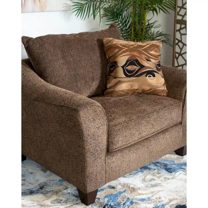 Ensemble fauteuil d'appoint et ottoman contemporains en tissu Camero de Roundhill Furniture