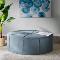 Madison Park Aberdeen Pouf surdimensionné ovale capitonné et rembourré