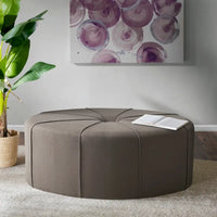 Madison Park Aberdeen Pouf surdimensionné ovale capitonné et rembourré