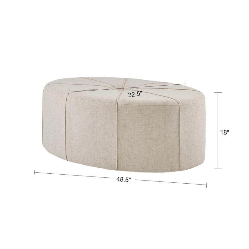 Madison Park Aberdeen Pouf surdimensionné ovale capitonné et rembourré