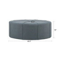 Madison Park Aberdeen Pouf surdimensionné ovale capitonné et rembourré