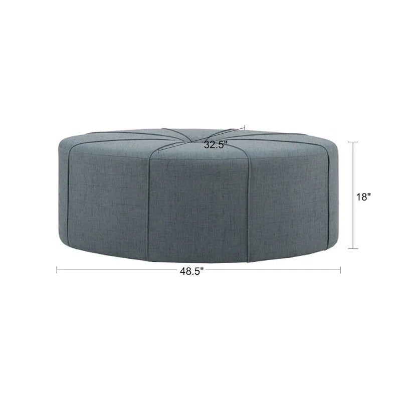 Madison Park Aberdeen Pouf surdimensionné ovale capitonné et rembourré