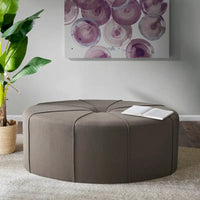 Madison Park Aberdeen Pouf surdimensionné ovale capitonné et rembourré