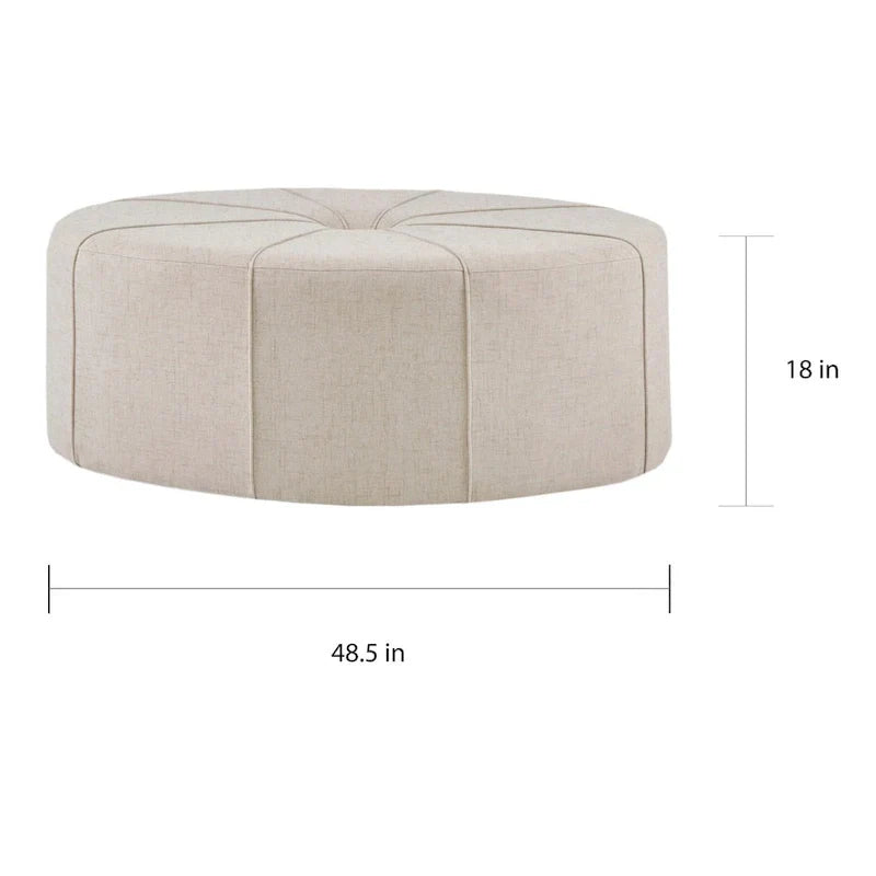Madison Park Aberdeen Pouf surdimensionné ovale capitonné et rembourré
