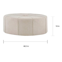 Madison Park Aberdeen Pouf surdimensionné ovale capitonné et rembourré