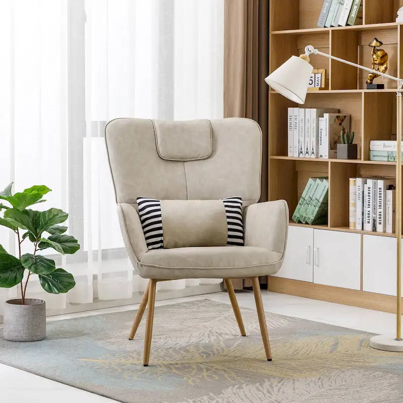 Fauteuils d'appoint en similicuir à oreilles Hausfame pour salon