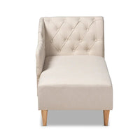 Baxton Studio Emeline - Méridienne en tissu rembourré et bois au fini chêne