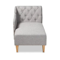 Baxton Studio Emeline - Méridienne en tissu rembourré et bois au fini chêne