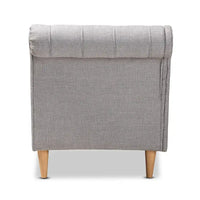 Baxton Studio Emeline - Méridienne en tissu rembourré et bois au fini chêne