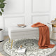 Banc de rangement ottoman en velours avec pieds en métal