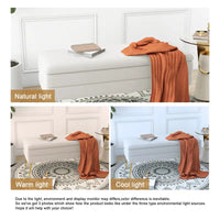 Banc de rangement ottoman en velours avec pieds en métal