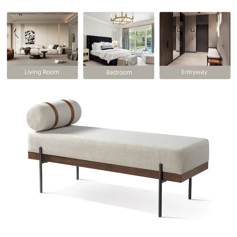 Banc d'entrée Damacio avec coussin amovible