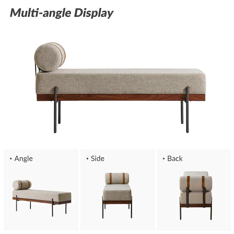 Banc d'entrée Damacio avec coussin amovible