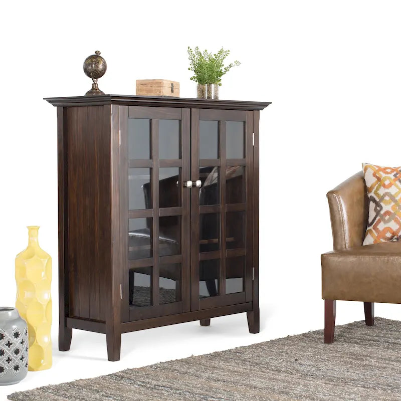 WYNDENHALL Normandy Armoire de rangement en bois massif 39 po - 39 larg. x 17 prof. x 42,2 haut.
