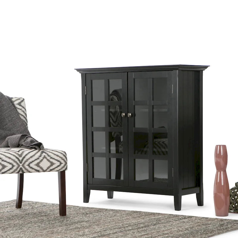 WYNDENHALL Normandy Armoire de rangement en bois massif 39 po - 39 larg. x 17 prof. x 42,2 haut.