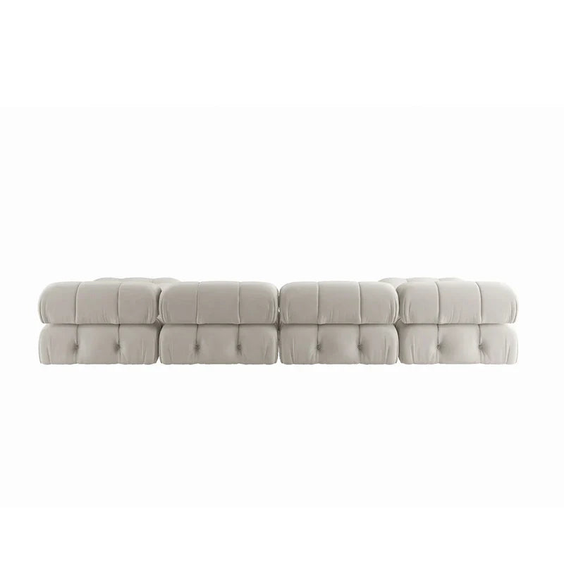 Canapé Sectionnel Modulable Moderne Rembourré en Velours Forme U 6 places, Méridienne Extra-Large pour Salon